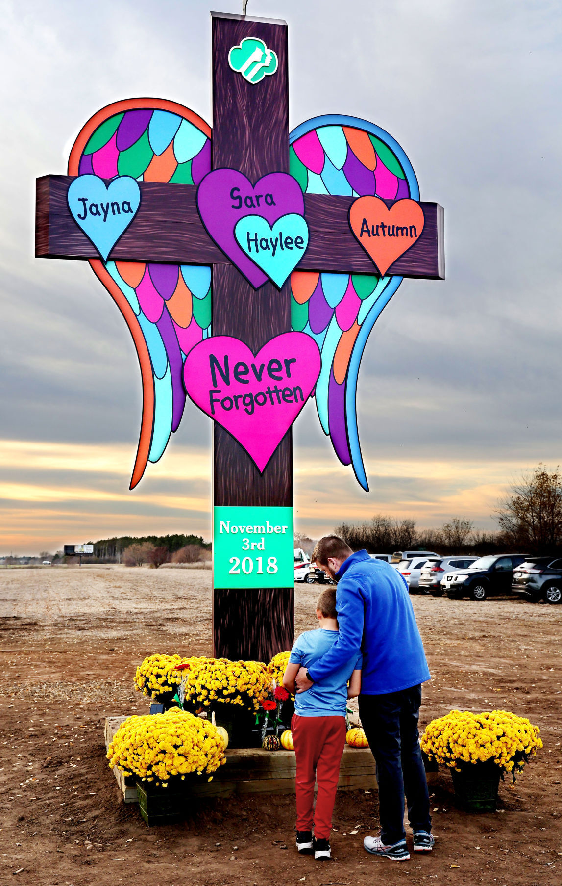 Memorial placed to honor remember Girl Scouts and mother Daily