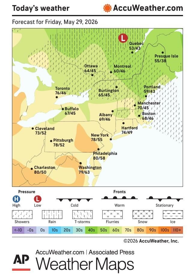 AP RE NER0529 WEATHER MAP | Nation & World | leadertelegram.com