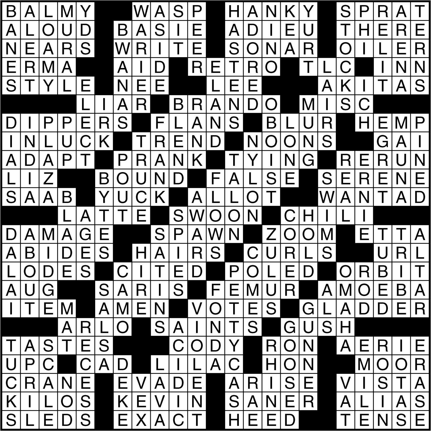 TODAY'S CROSSWORD ANSWERS | Crosswords | Leadertelegram.com