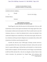 Motion for bill of particulars in Peggs case