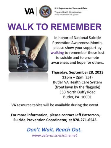 This Suicide Prevention Month the Butler VA offers veterans support ...