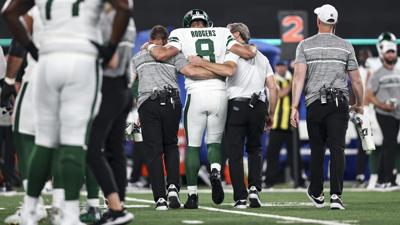 Jets QB Aaron Rodgers has a torn left Achilles tendon and will miss the  rest of the season