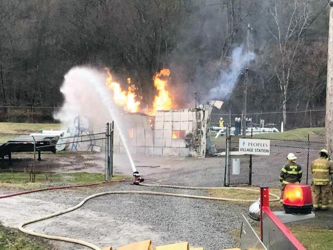 Gas compressor erupts in flames | Front-page | leadertimes.com