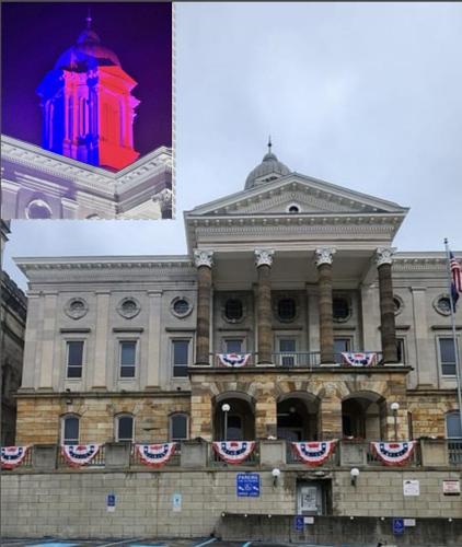 Armstrong County Courthouse Cupola decked out for the 4th of July