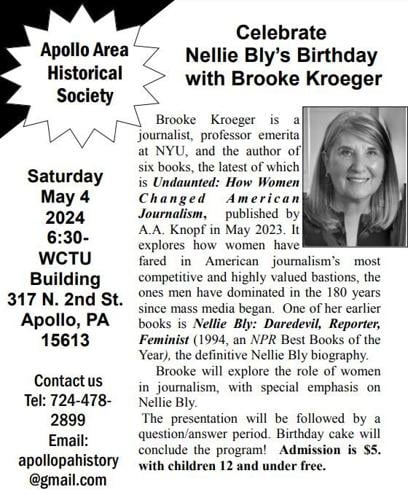 AAHS celebrates Nellie Bly’s birthday with Brooke Kroeger