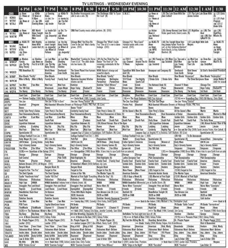 TV LISTINGS – WEDNESDAY EVENING | Arts & Entertainment | leadertimes.com