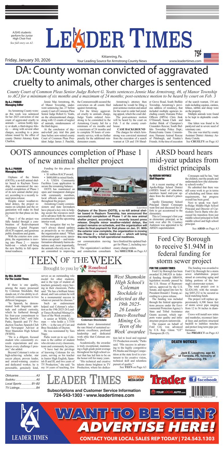 Page A1 | e-Edition | leadertimes.com