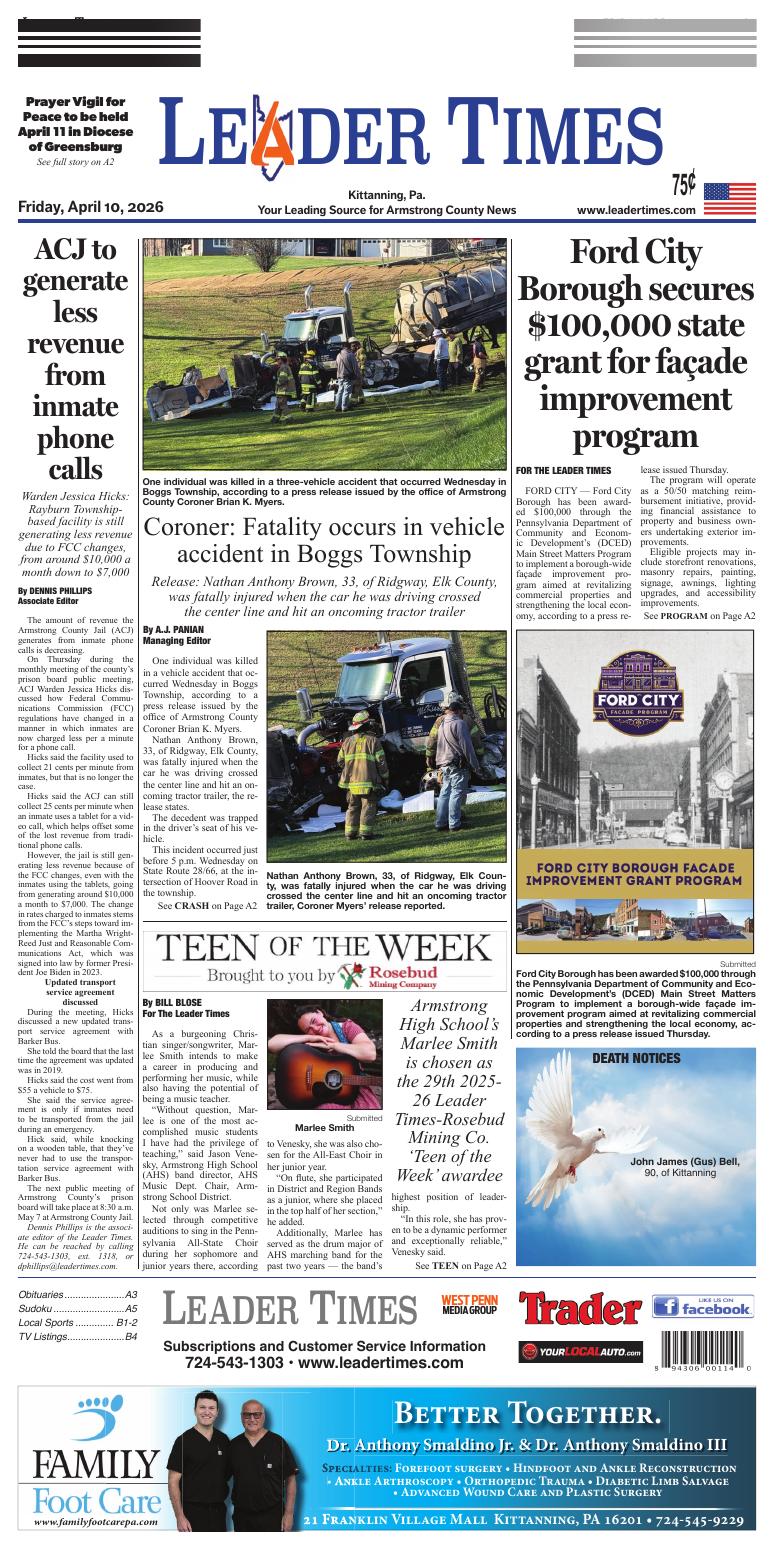 Page A1 | e-Edition | leadertimes.com