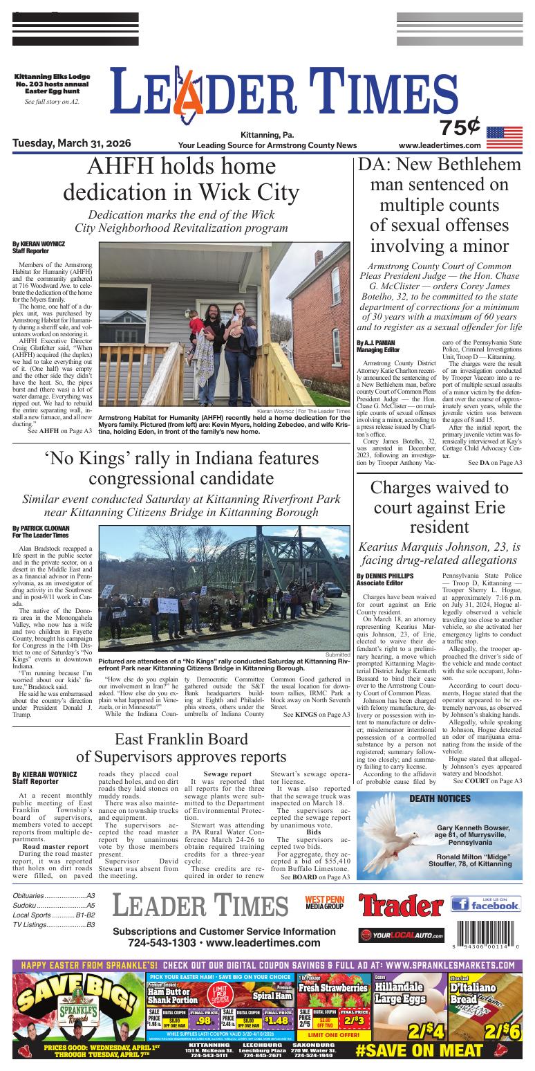 Page A1 | e-Edition | leadertimes.com