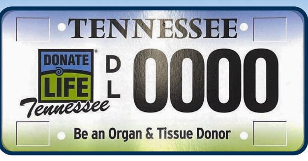 Donate Life Tennessee Specialty License Plate nears goal | News | lebanondemocrat.com
