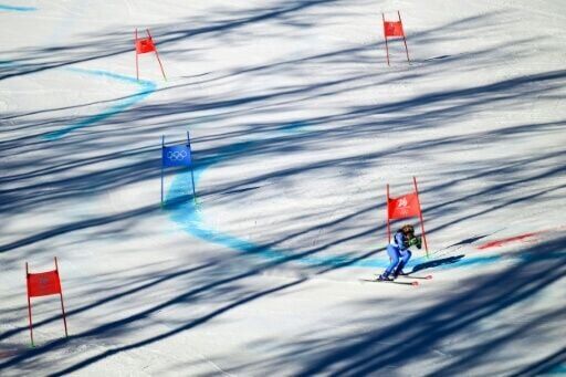 Italy's Federica Brignone competes in the first run of the giant slalom