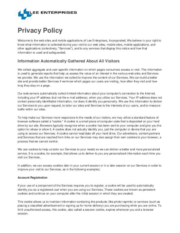 Privacy Policy | | lee.net