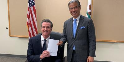 Gavin Newsom and Rob Bonta