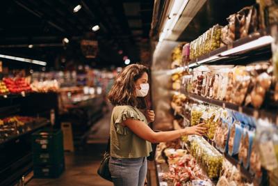 Shopping in grocery store