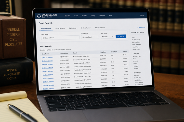 Online court data search