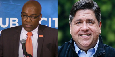 Kwame Raoul and JB Pritzker
