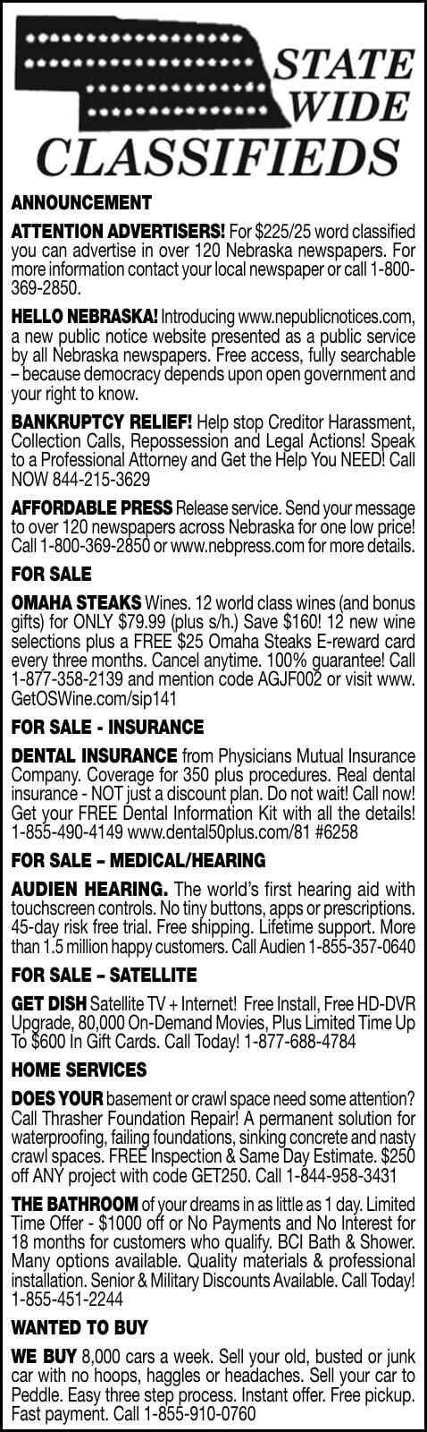 STATEWIDE CLASSIFIEDS - Ad from 2026-08-01