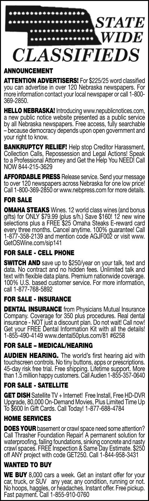 STATEWIDE CLASSIFIEDS - Ad from 2026-09-05