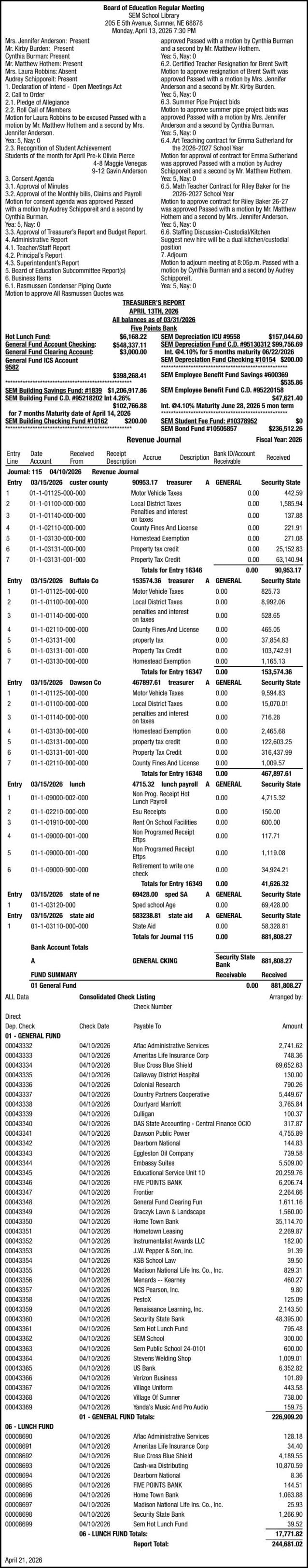 SEM Public School - Ad from 2026-04-21