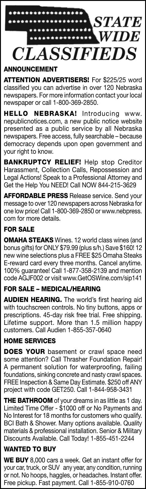 STATEWIDE CLASSIFIEDS - Ad from 2026-09-26