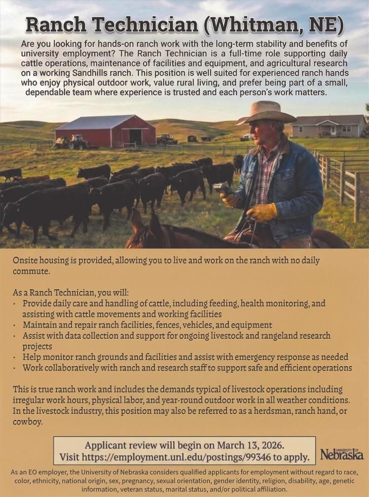 NEBRASKA COLLEGE OF TECHNICAL AGRICULTURE - Ad from 2026-03-14