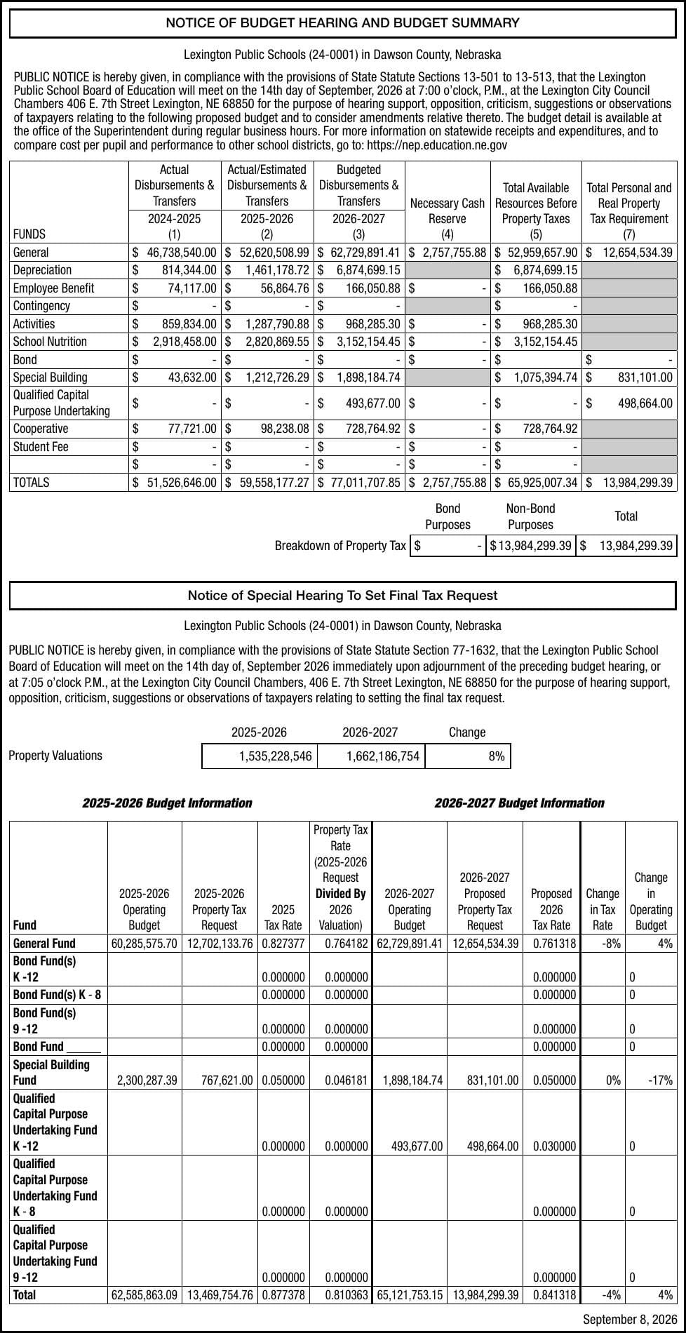 LEXINGTON PUBLIC SCHOOLS - Ad from 2026-09-08