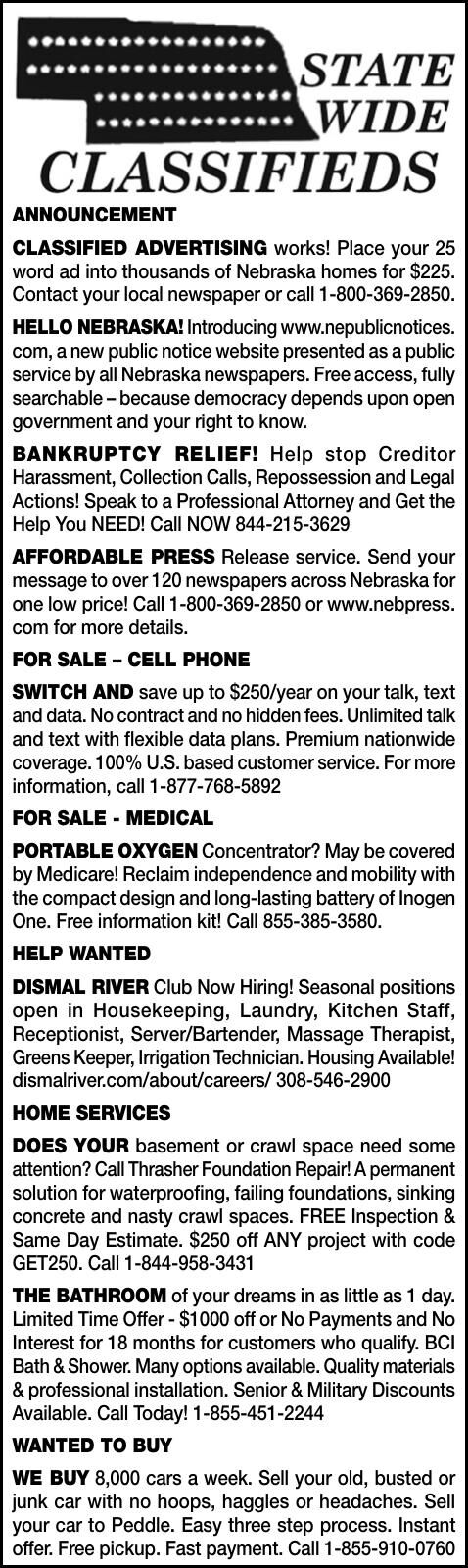 STATEWIDE CLASSIFIEDS - Ad from 2026-04-04