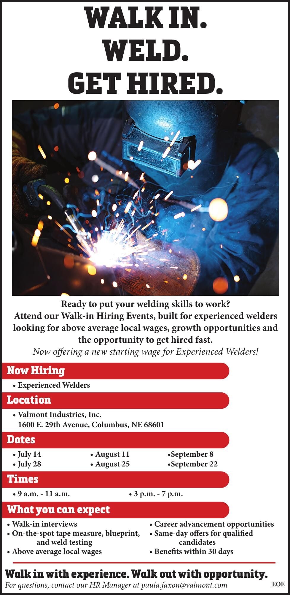 VALMONT INDUSTRIES - COLUMBUS - Ad from 2026-07-11