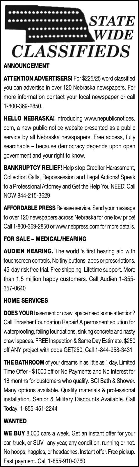 STATEWIDE CLASSIFIEDS - Ad from 2026-10-24