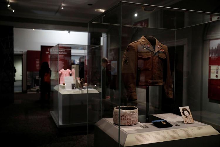 Artifacts are seen during a press preview of "Righting a Wrong: Japanese Americans and WWII" at the Smithsonian National Museum of American History in Washington