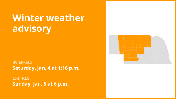 Update: Winter weather advisory for Nebraska until Sunday evening – up to 5 inches of snow
