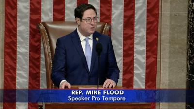 Mike Flood fills in as speaker
