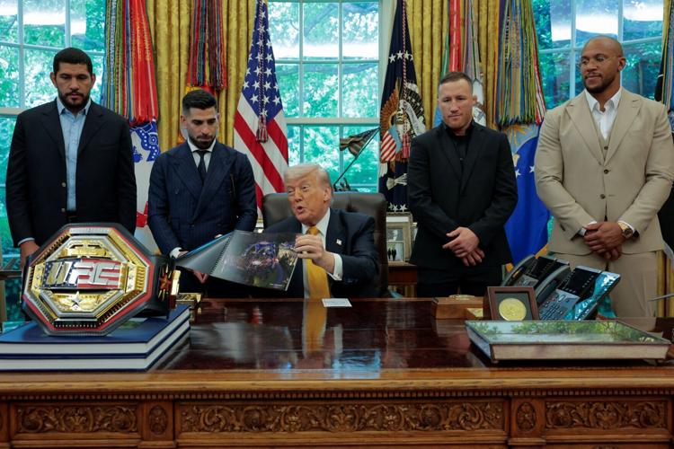 U.S. President Donald Trump holds an event with UFC fighters at the White House