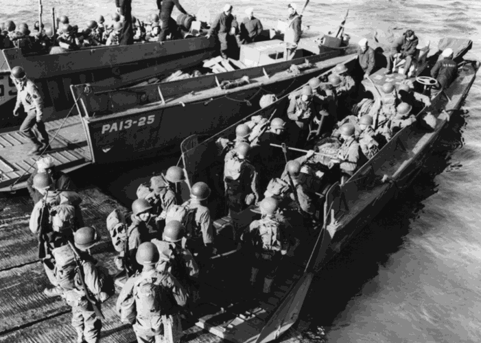 Higgins boats whisked many troops to shore