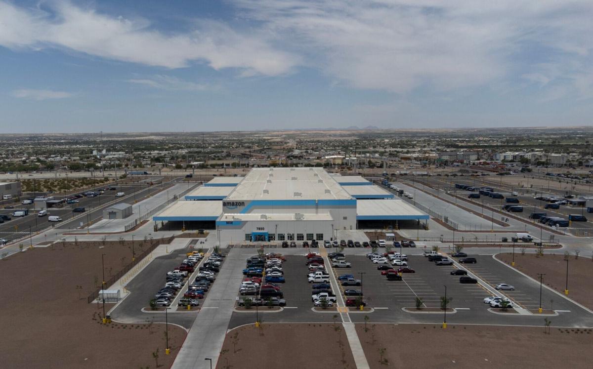 A drone view shows the Amazon delivery station on Wednesday, June 24, 2026, in West El Paso, Texas, in the fast-growing West