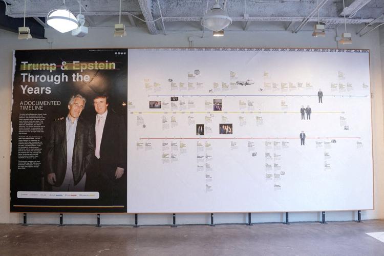 FILE PHOTO: Donald J. Trump and Jeffrey Epstein Memorial Reading Room exhibition in D.C.