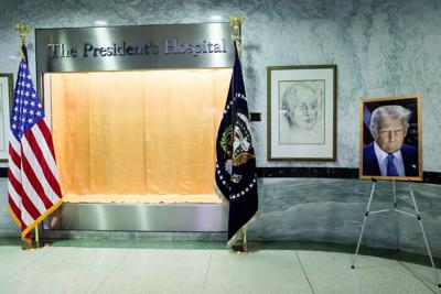 U.S. President Donald Trump visits Walter Reed National Military Medical Center in Bethesda