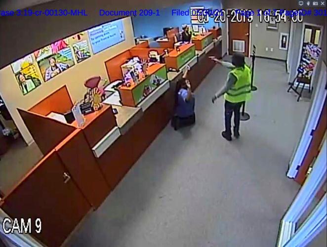 A picture of the robbery of Call Federal Credit Union