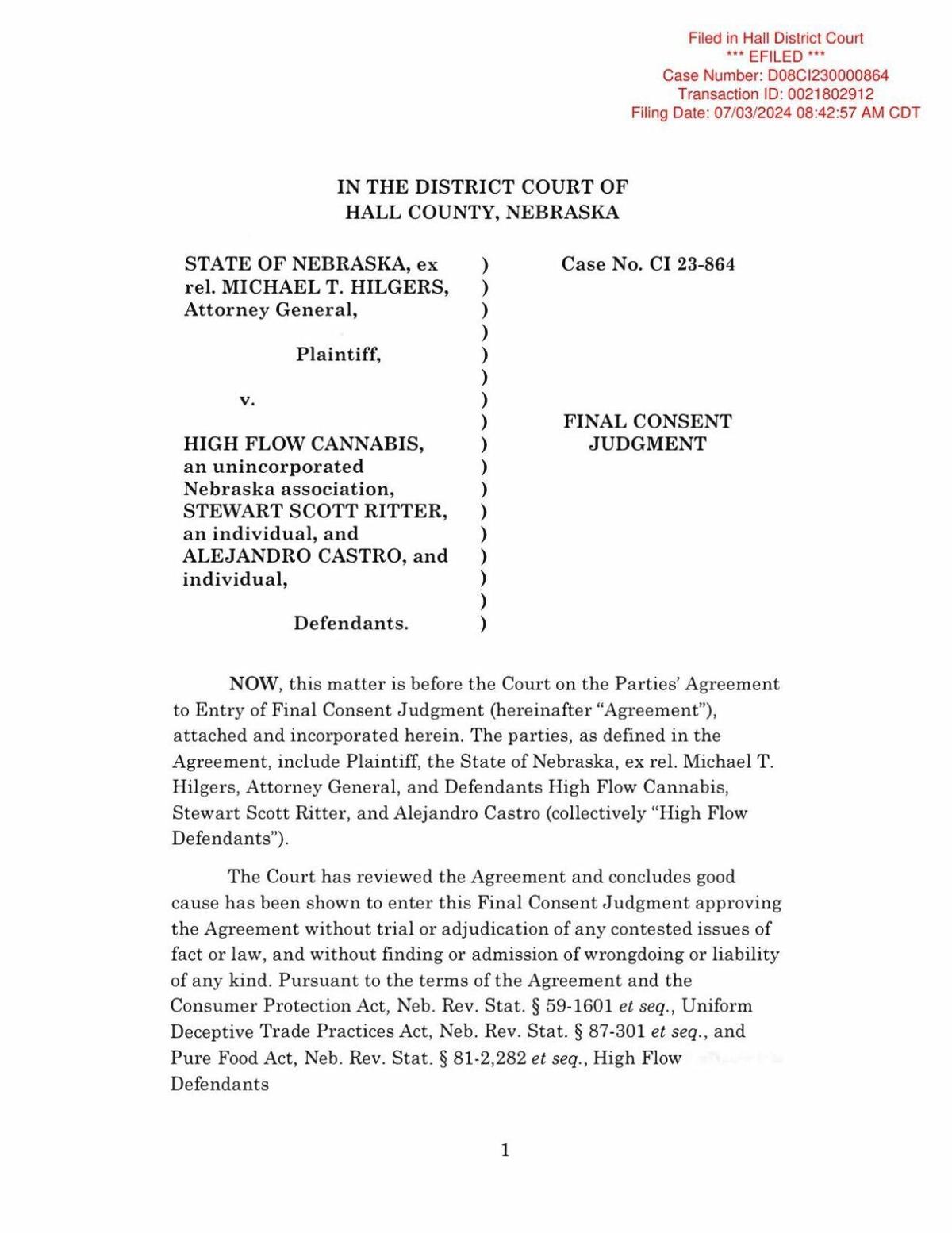 State of Nebraska v. High Flow Cannabis