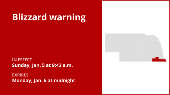 Update: Blizzard warning affecting Nebraska until early Monday