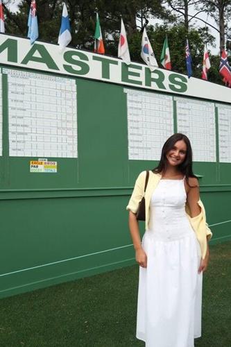 Reese Kuecker works the Masters Tournament with UNL hospitality program