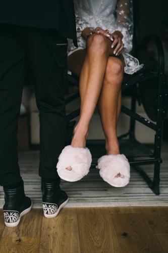 Sara and Brett, slippers