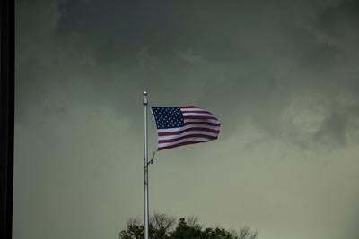 Flag in storm