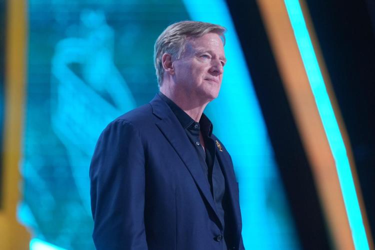 Apr 23, 2026; Pittsburgh, PA, USA; NFL commissioner Roger Goodell during the 2026 NFL Draft at Acrisure Stadium. Mandatory Credit: Kirby Lee-Imagn Images