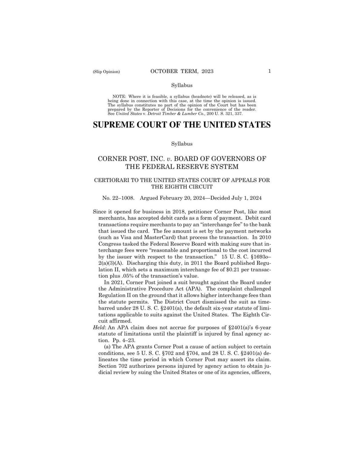 PDF: Read the Supreme Court Corner Post ruling