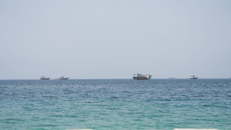 Vessels near the Strait of Hormuz, as seen from Musandam