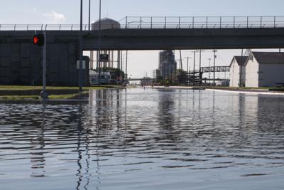 Floodwaters on Highway 30