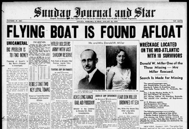 Jan. 22, 1939, newspaper clipping