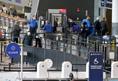The TSA area of Boston's Logan International Airport in terminal A, on March 24, 2022, in Boston.