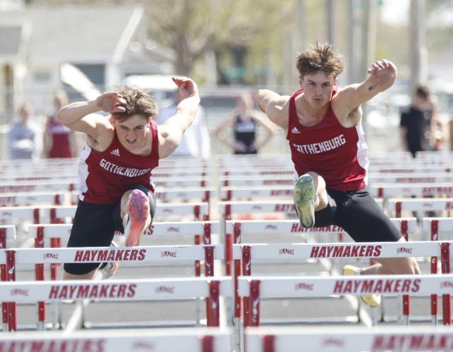 Callen and Evan Johnson hurdles finals